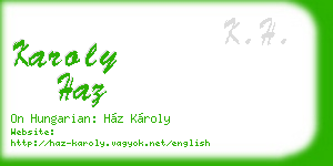 karoly haz business card